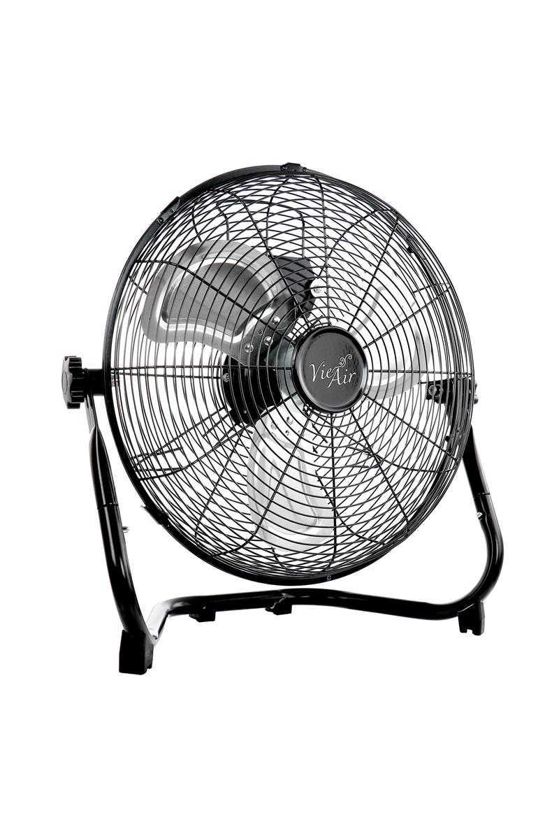 Vie Air Twin 12 Inch High Velocity All Metal Tilting 3 Speed Floor Fan, Alternate, color, Black