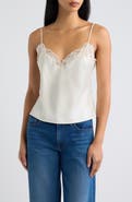 LoveShackFancy Roxsana Lace Trim Satin Camisole