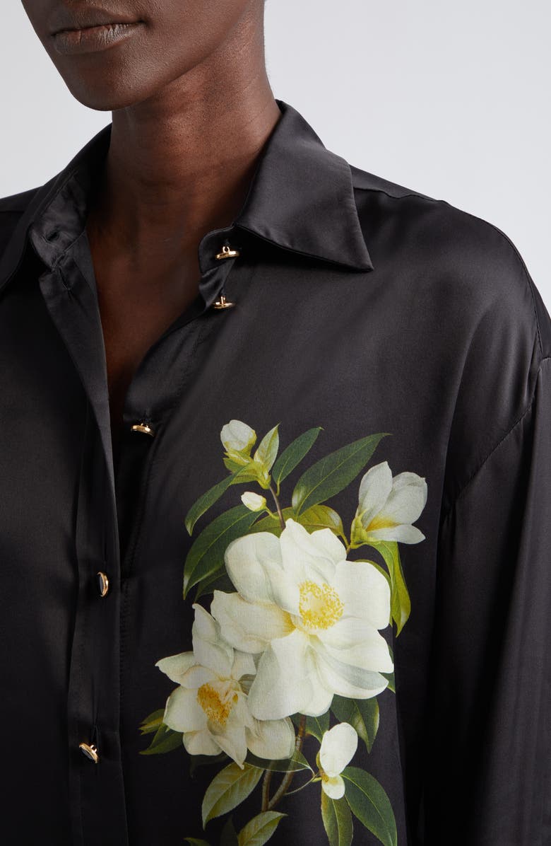 Zimmermann Harmony Floral Print Silk Button-Up Shirt, Alternate, color, 
