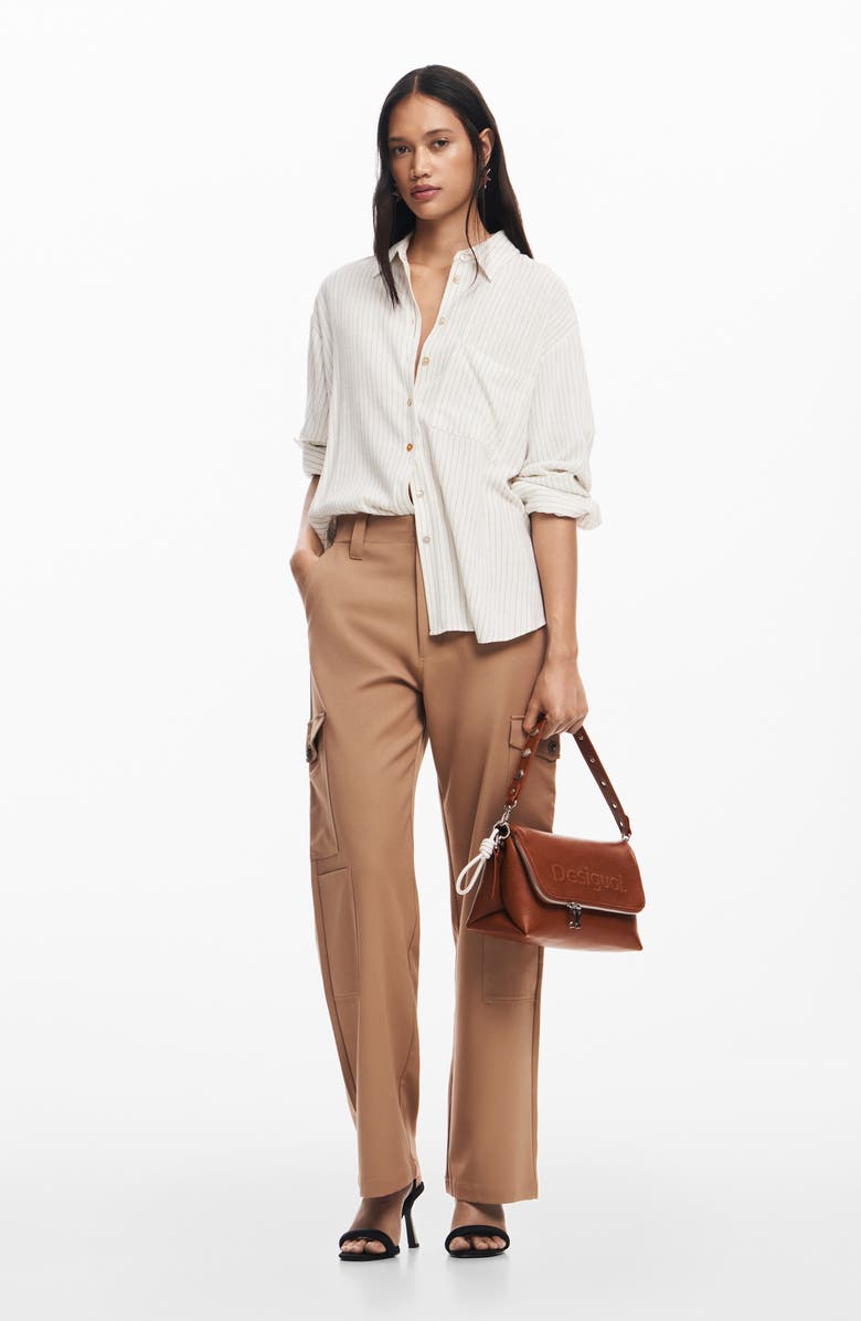 Desigual Cam Butterfly Button-Up Shirt, Alternate, color, 