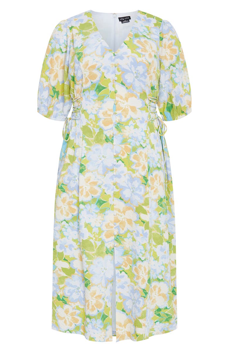 City Chic Roselle Floral Midi Dress, Alternate, color, Pastel Floral