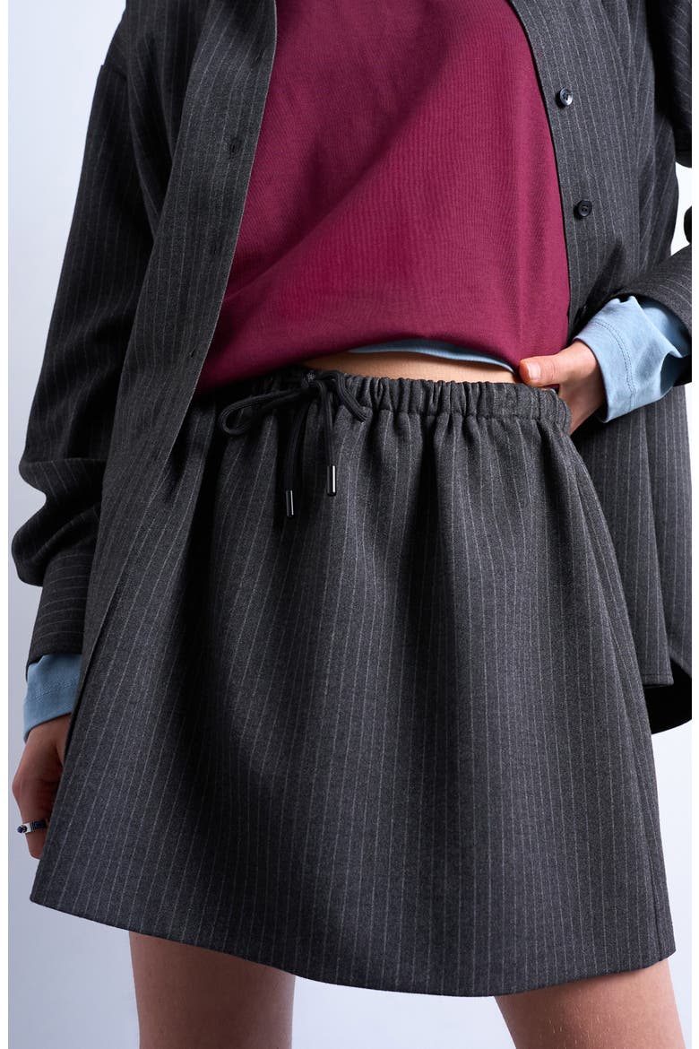 Pinstripe Low Rise Micro Miniskirt, Alternate, color, GREY