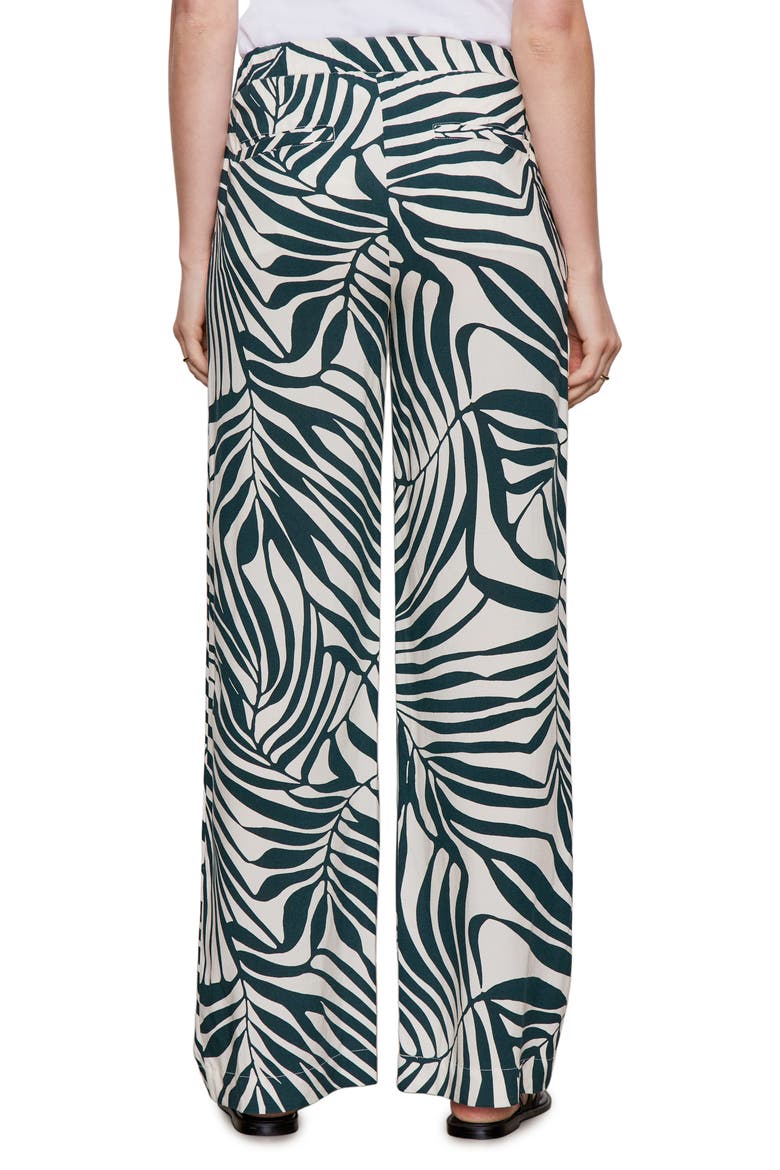 Print Wide Leg Trousers, Alternate, color, GREEN OASI