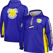 Mitchell & Ness Men's Mitchell & Ness Royal Golden State Warriors Big & Tall Hardwood Classics Team OG 2.0 Anorak Hoodie Quarter-Zip Windbreaker Jacket