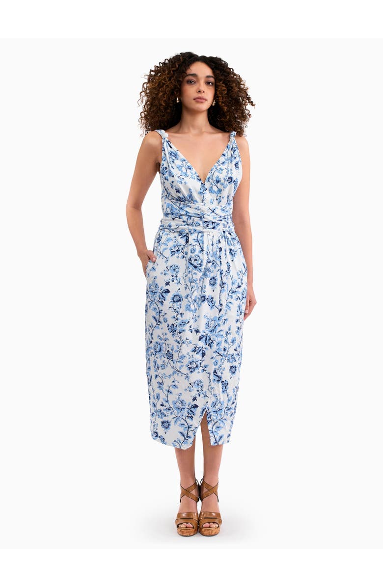 Rebecca Taylor Emelia Printed Dress, Main, color, Alaskan Blue Multi