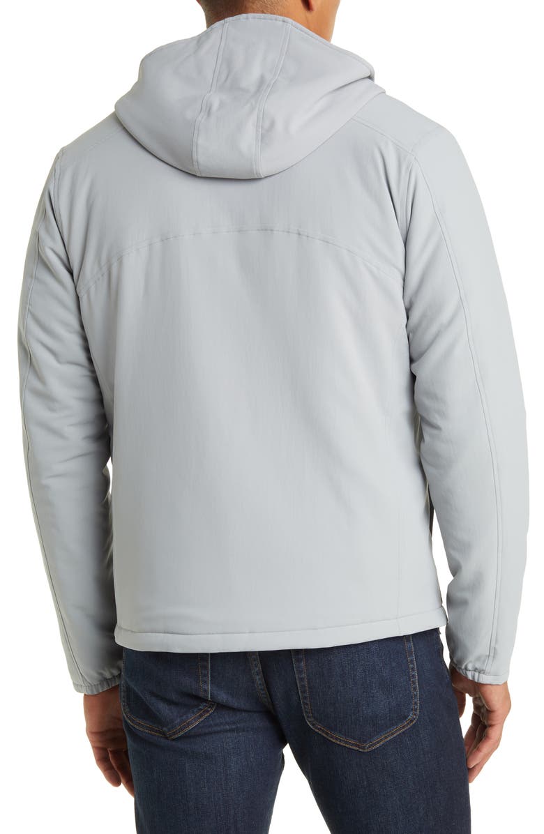 Peter Millar Approach Half Placket Hooded Pullover Jacket, Alternate, color, Gale Grey