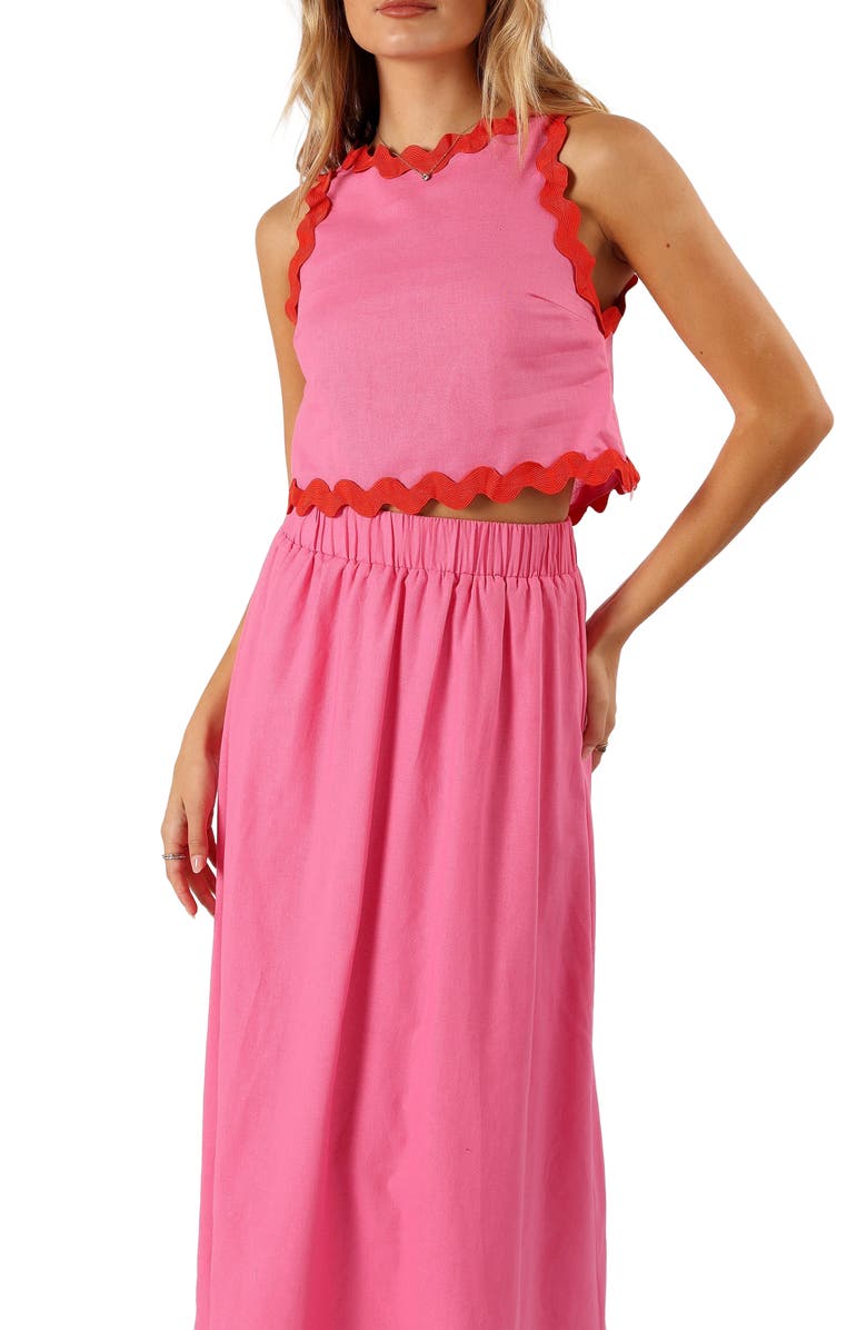 Petal & Pup Chrissy Sleeveless Cotton Top & Maxi Skirt, Alternate, color, Pink Red