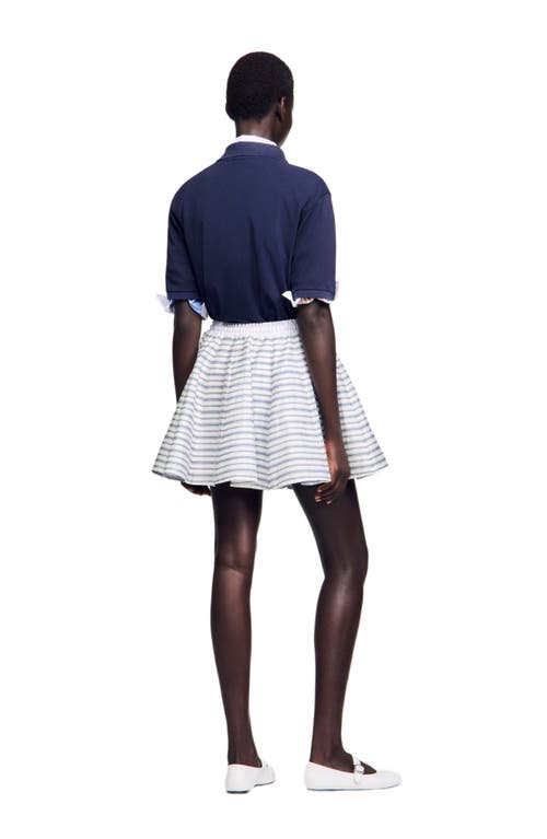 Sandro Spiral Print Skater Skirt In Multi