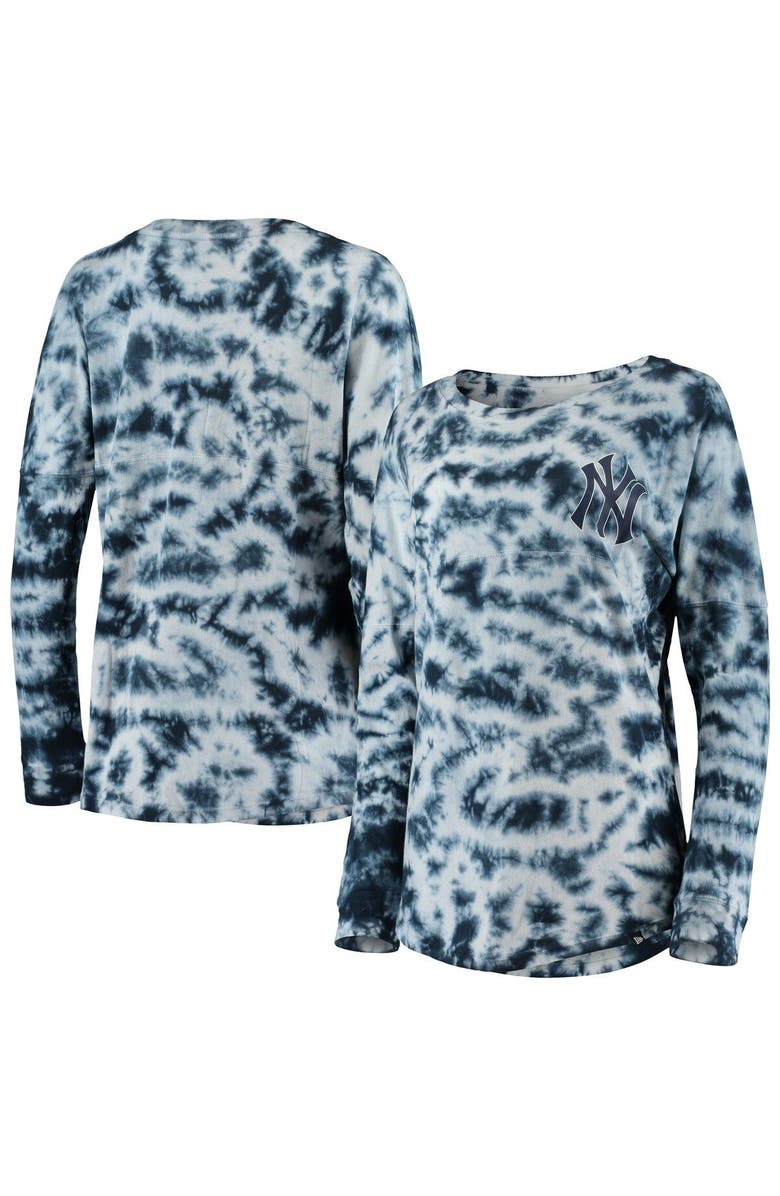 New Era Women's New Era Navy New York Yankees Tie-Dye Long Sleeve T-Shirt, Main, color, Navy
