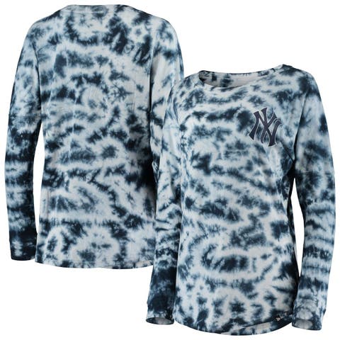 Women's New Era Navy New York Yankees Tie-Dye Long Sleeve T-Shirt