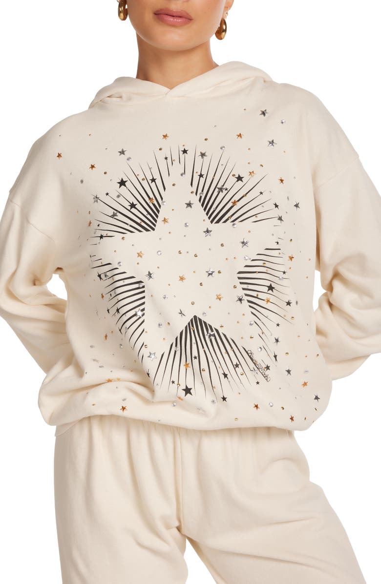 Lauren Moshi Harmony Stud Starburst Hoodie, Alternate, color, Ivory