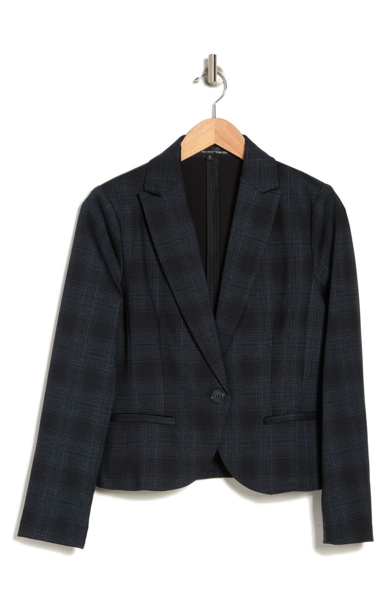 Amanda & Chelsea Long Sleeve Ponté Blazer, Alternate, color, Black