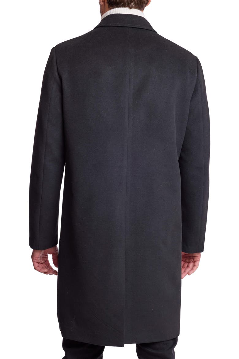 Slash Pocket Stretch Slim Fit Overcoat, Alternate, color, BLACK