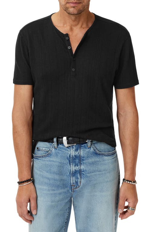 John Varvatos Ciel Variegated Rib Henley In Black