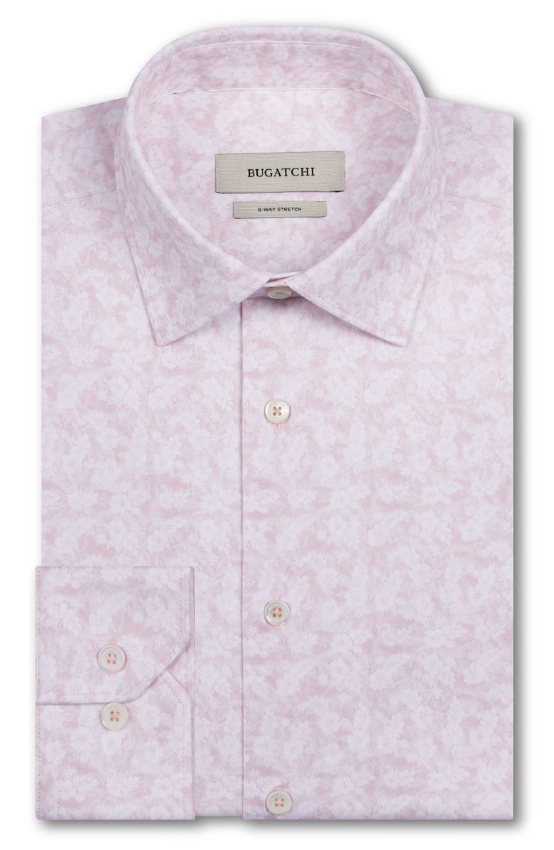 Bugatchi James OoohCotton<sup>®</sup> Floral Print Button-Up Shirt, Alternate, color, Peach
