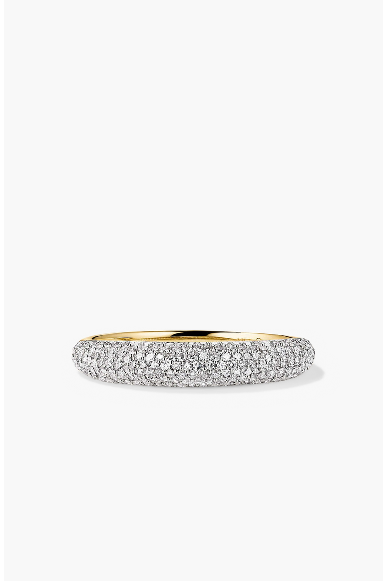 Pavé Diamond Thin Dôme Ring, Alternate, color, Gold / Diamond