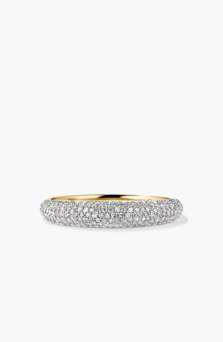 MEJURI Pavé Diamond Thin Dôme Ring, Alternate, color, Gold / Diamond