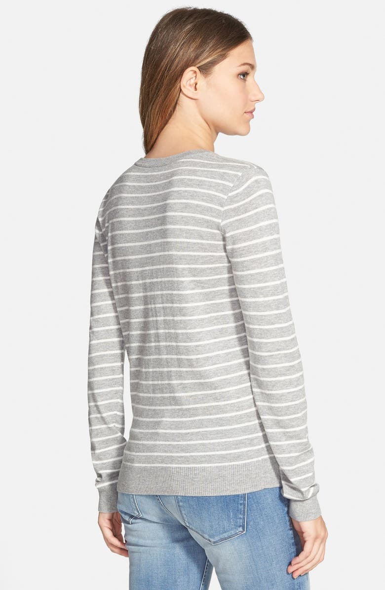 BP. Stripe V-Neck Pullover, Alternate, color, 