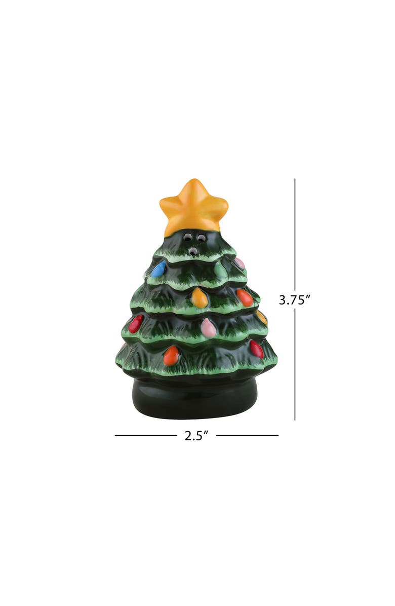 Mr. Christmas 3 in. Nostalgic Ceramic Tree Salt and Pepper Shakers - Green, Alternate, color, Green