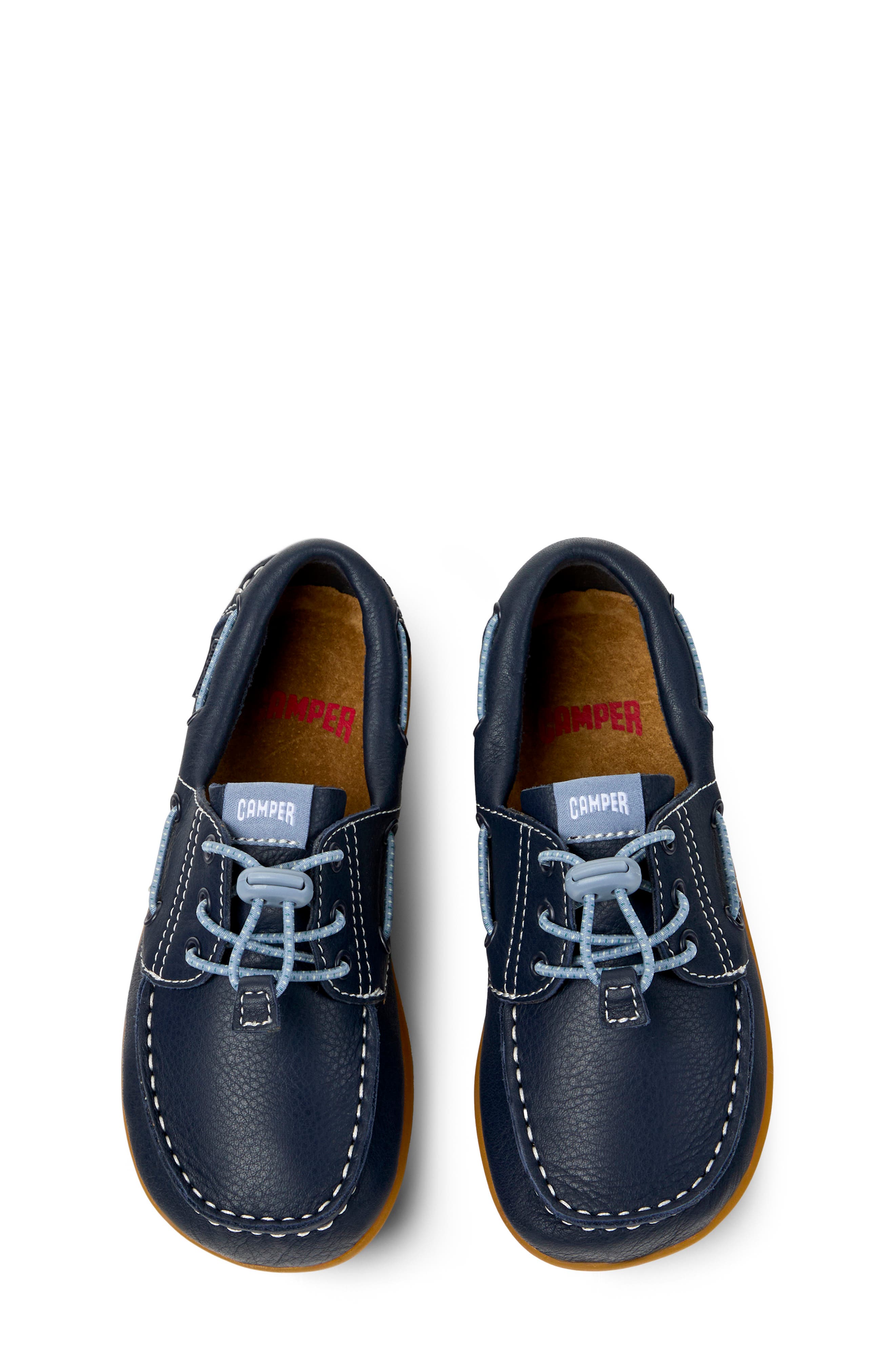 Camper Kids' Peu Cami Boat Shoe, Alternate, color, Dark Blue