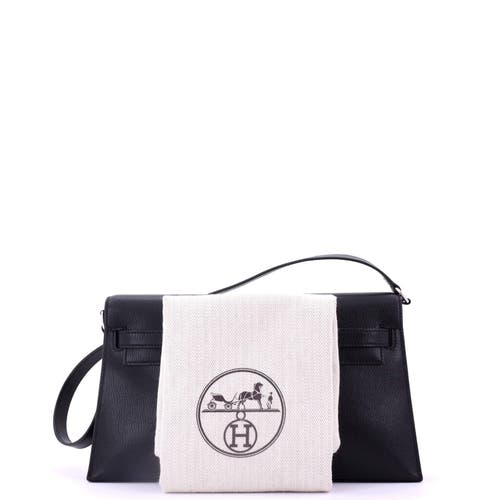 Pre-owned Hermes Hermes Kelly Elan Shoulder Bag Chevre Chamkila In Black