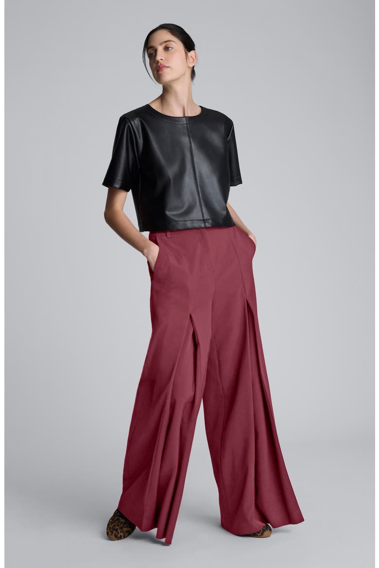 Inverted Pleat Wide Leg Pants, Alternate, color, SUGAR BEET