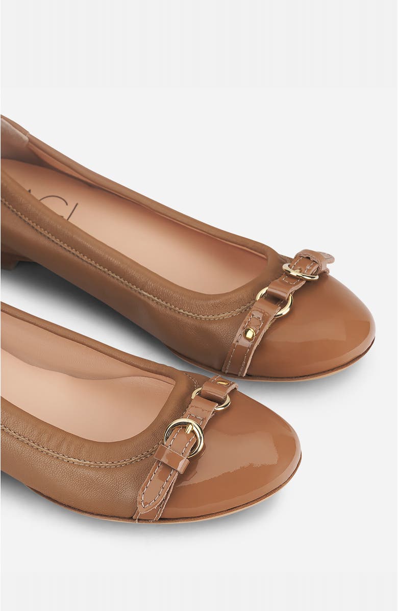 AGL Monika Cap Toe Ballet Flat, Alternate, color, Cocoa Nappa