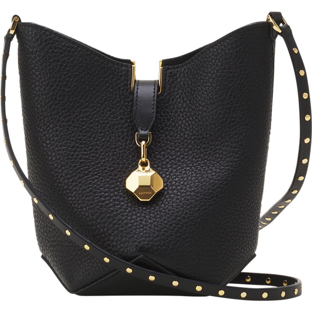 Lanvin Catch Nano By Leather Bucket Bag In Black