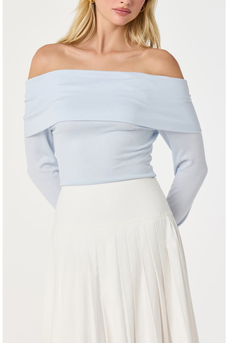 Margie Off the Shoulder Knit Top, Alternate, color, POWDER BLUE
