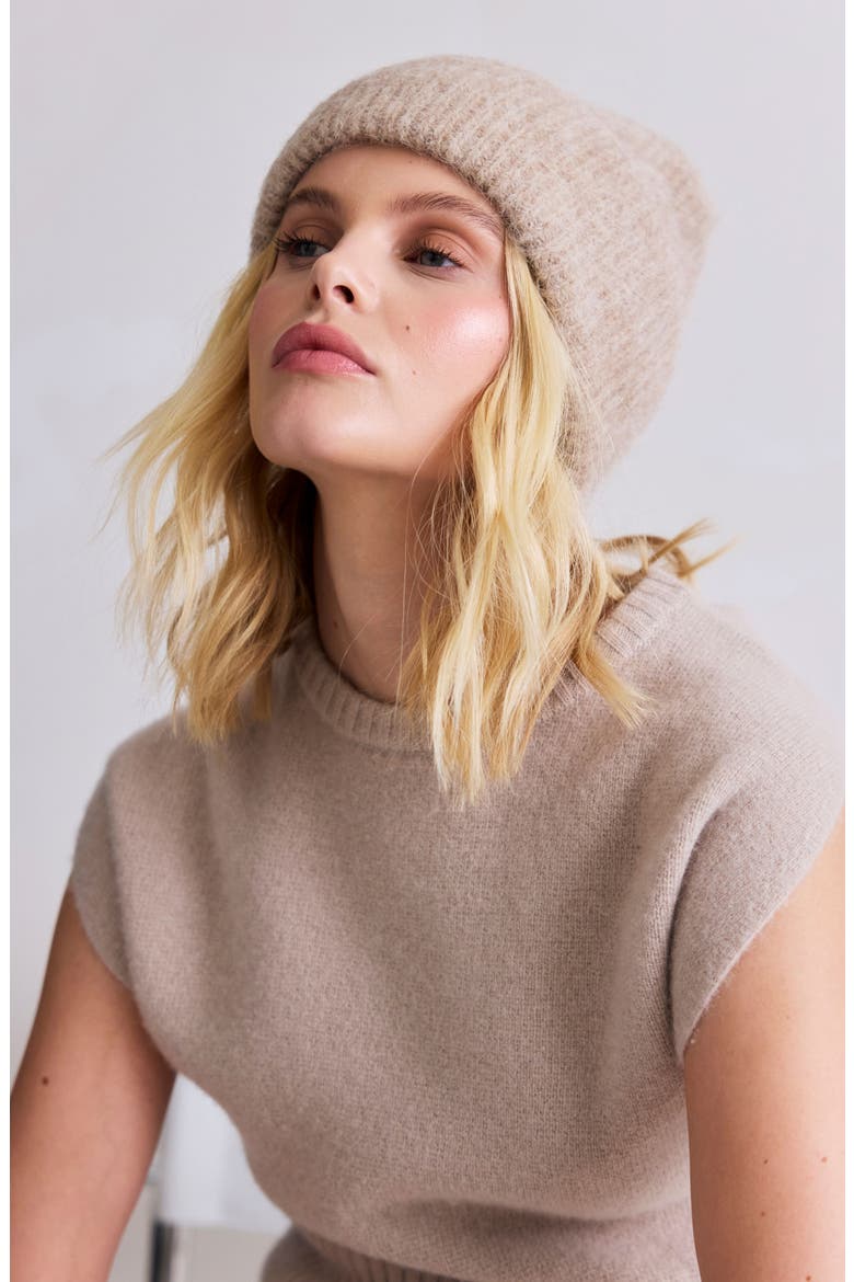 The Alpaca Blend Beanie, Alternate, color, ICED TAUPE
