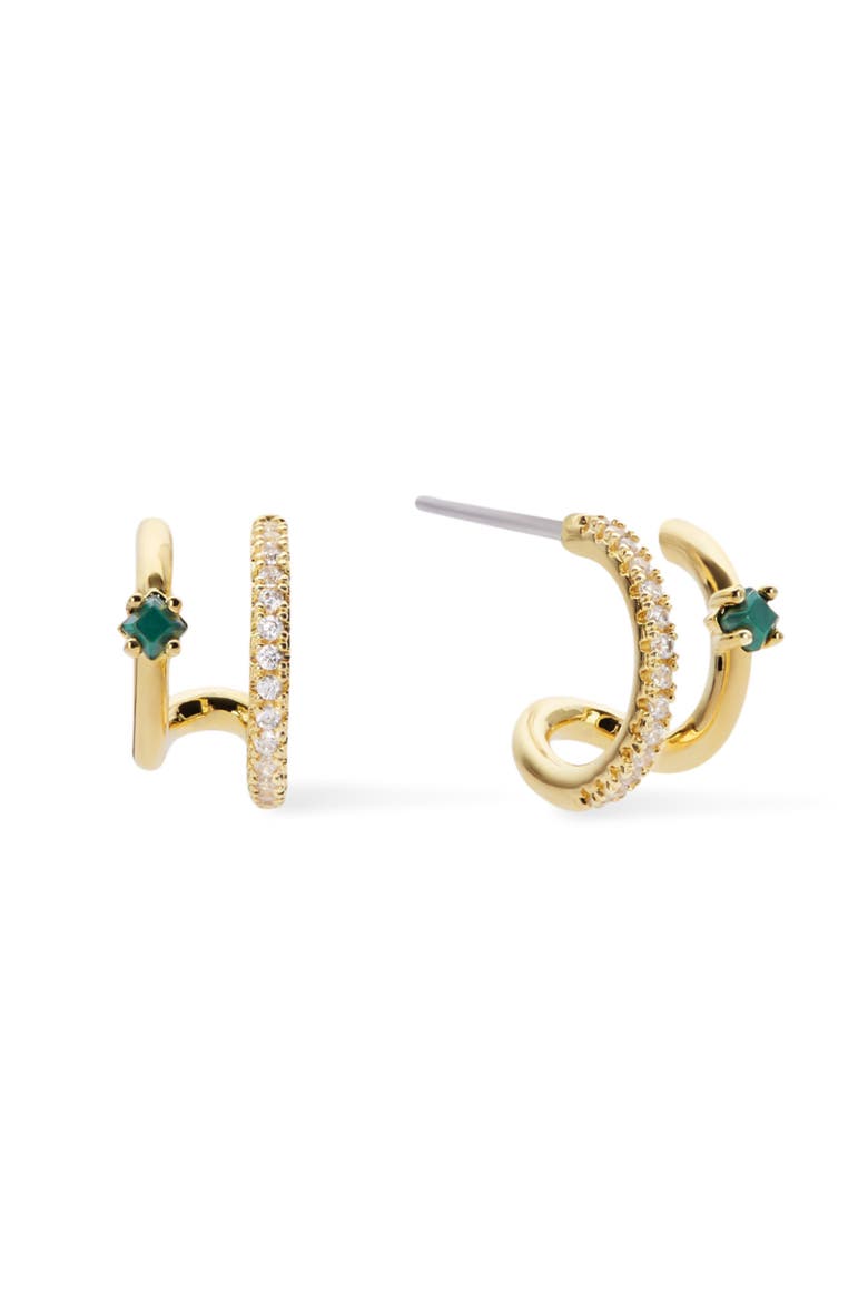 Double Hoop Earrings - Percy, Main, color, Gold