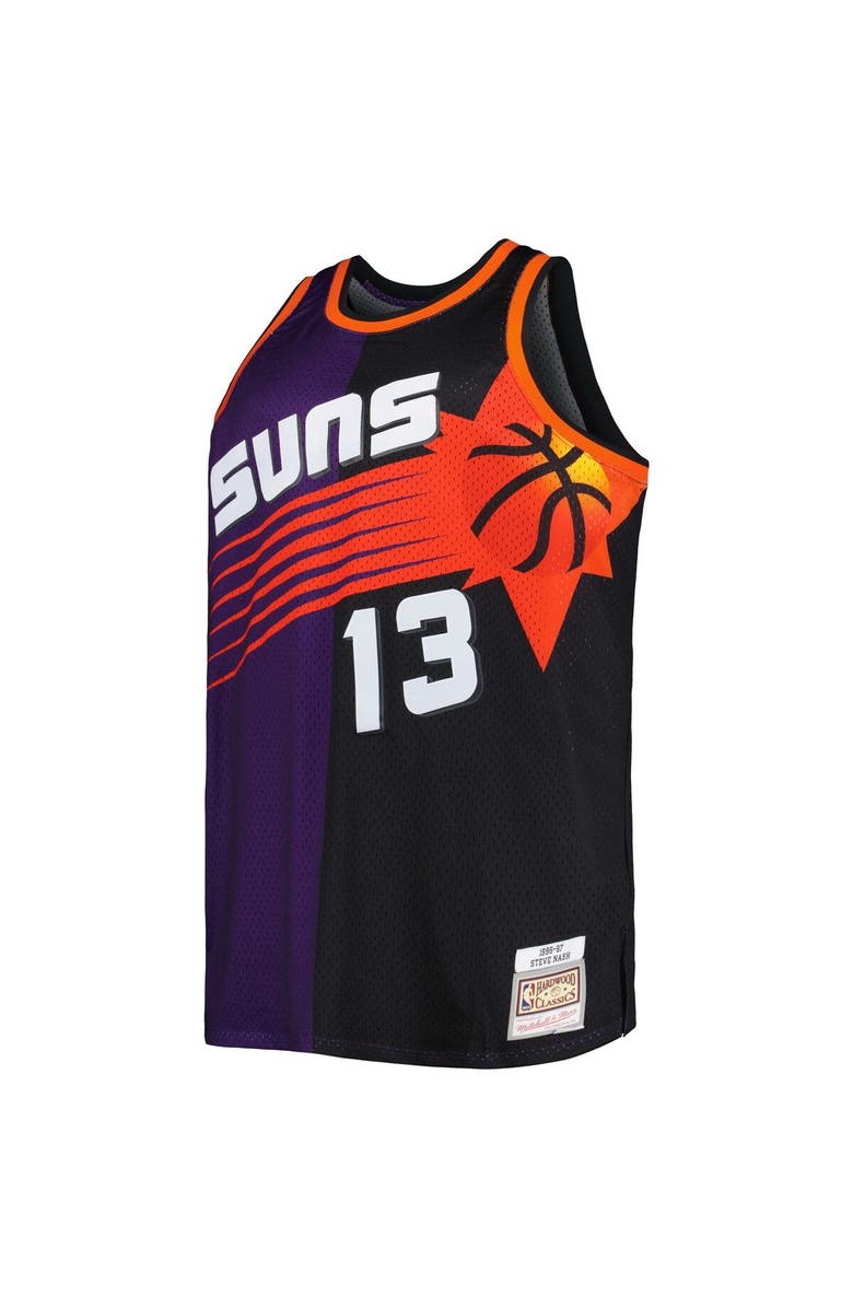 Mitchell & Ness Men's Mitchell & Ness Steve Nash Purple/Black Phoenix Suns Big & Tall Hardwood Classics 1996/97 Split Swingman Jersey, Alternate, color, Purple