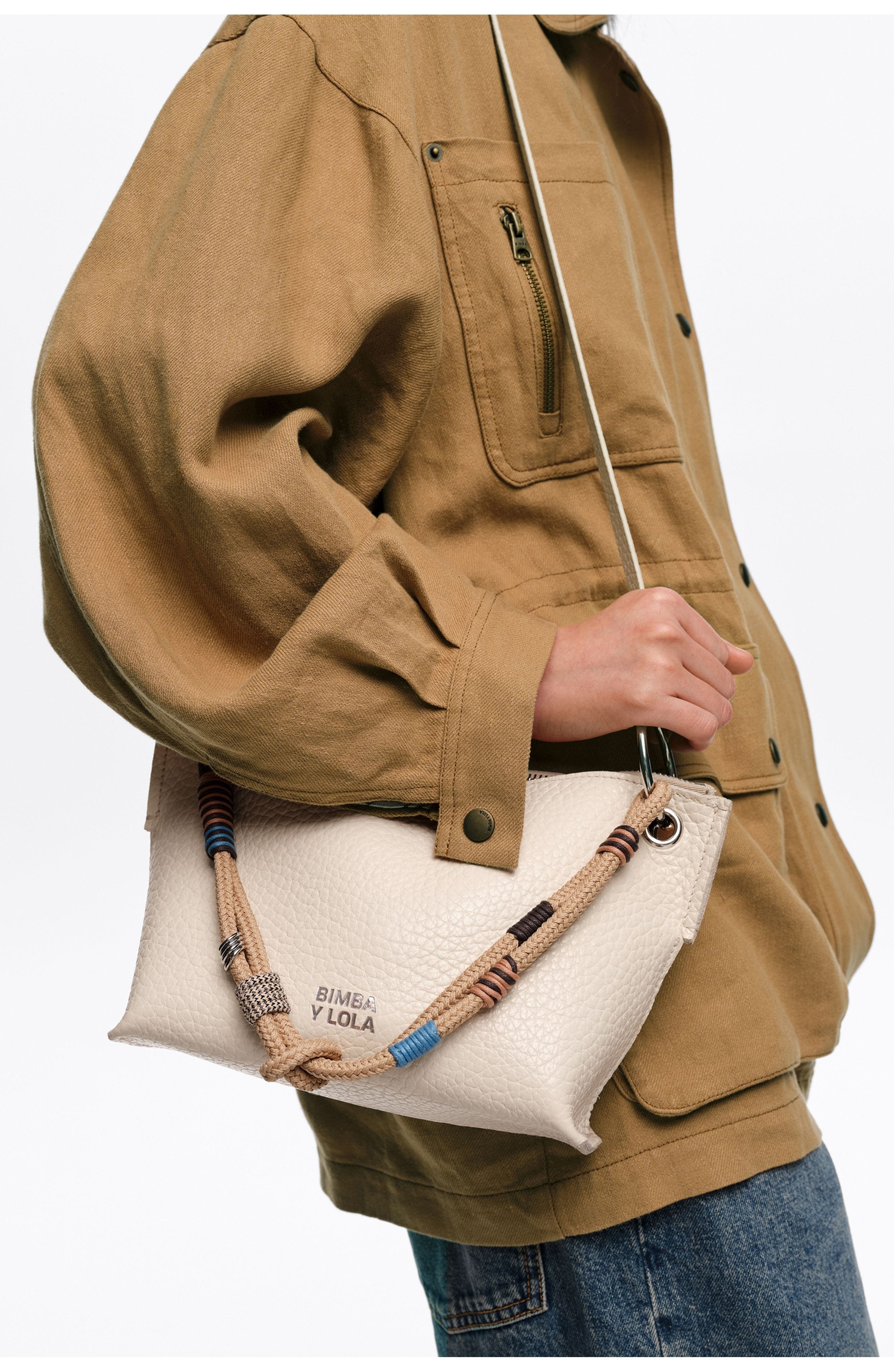 Medium Leather Trapezium Bag SS26, Alternate, color, OFF WHITE