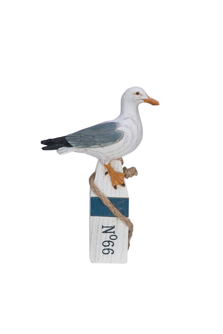 Seagull On Buoy Decorative Figurine, Main, color, White