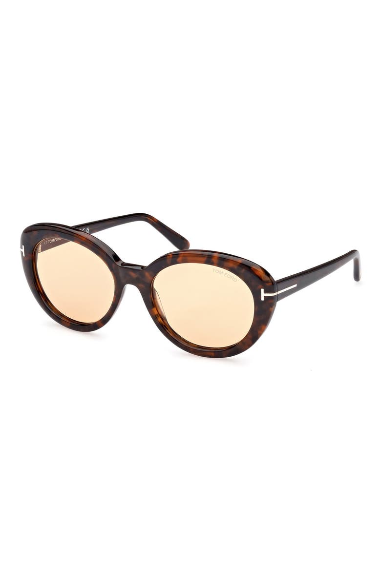 Lily-02 55mm Tinted Cat Eye Sunglasses, Alternate, color, DARK HAVANA / BROWN