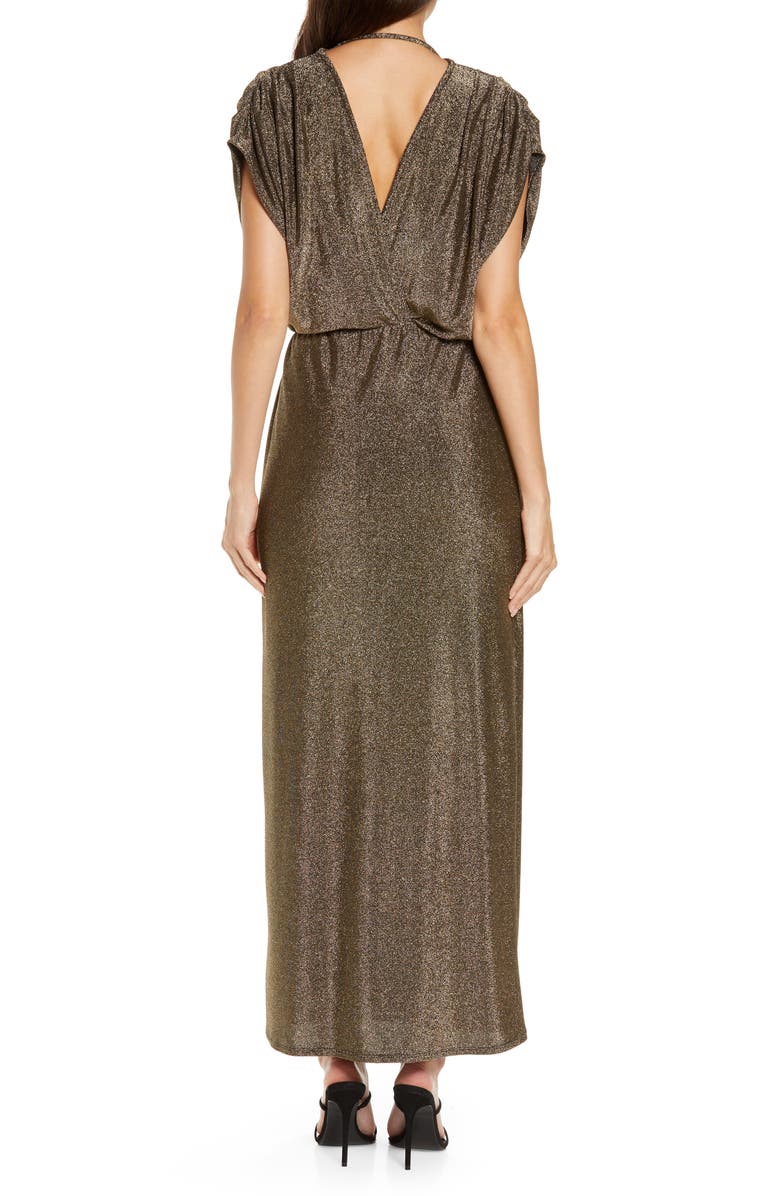 Fraiche by J Metallic Knit Sleeveless Maxi Dress, Alternate, color, 