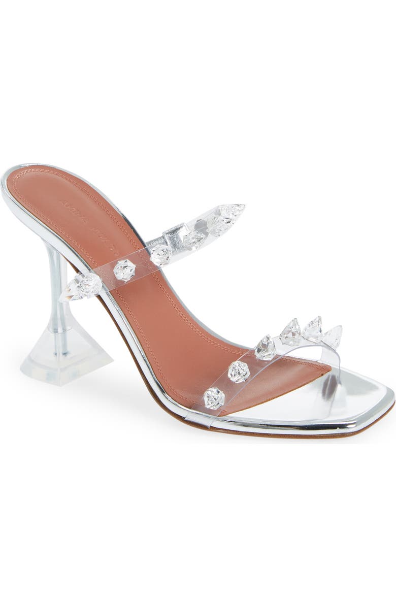 Amina Muaddi Julia Jewel Clear Sandal, Main, color,