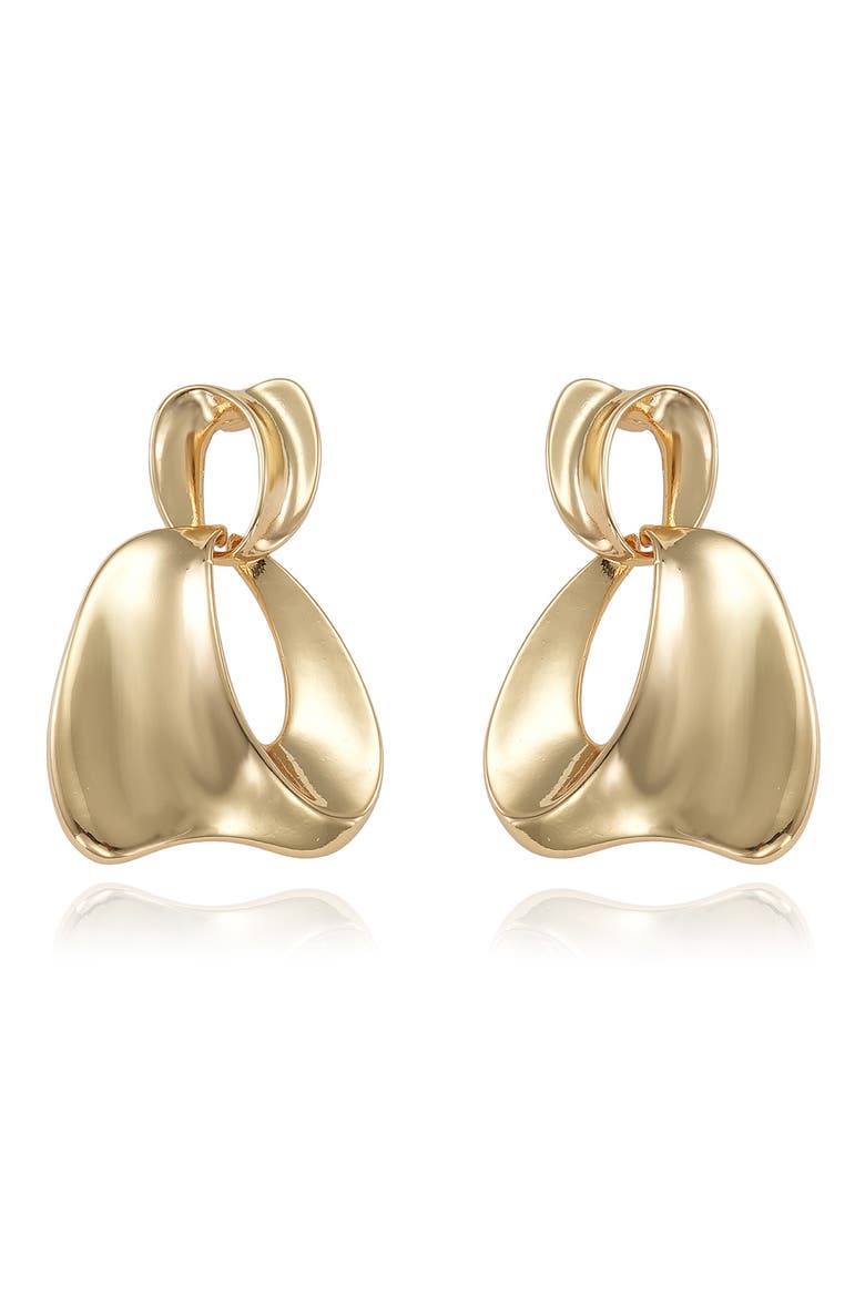 Ribbon Drop Earrings, Alternate, color, GOLD