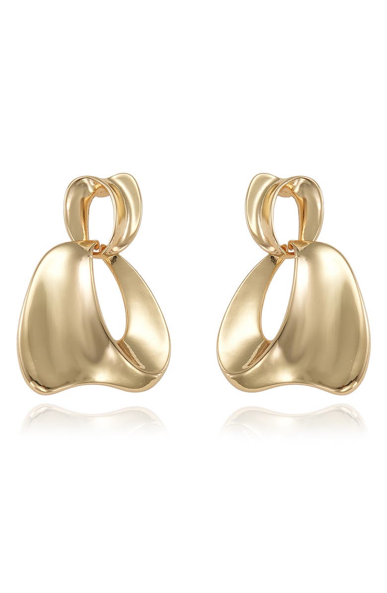 Ettika Ribbon Drop Earrings, Alternate, color, Gold