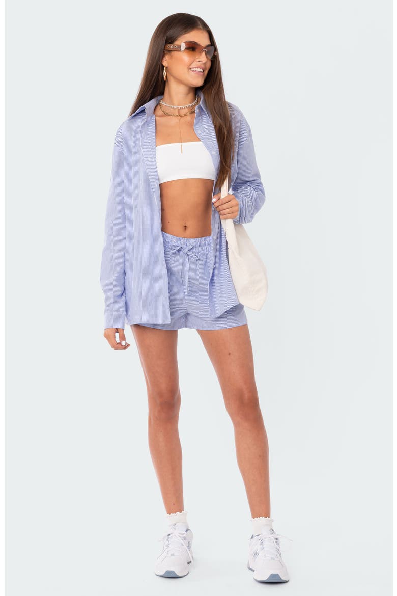 Pinstripe Cotton Shirt, Alternate, color, MIX