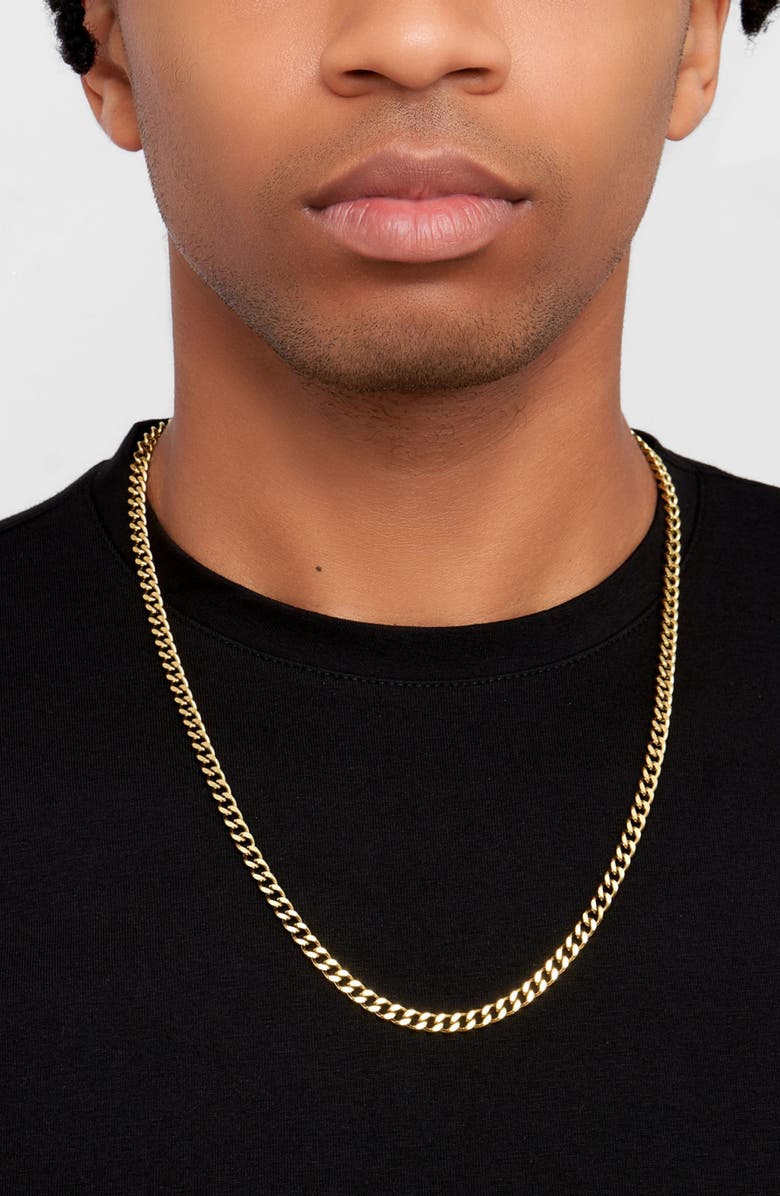 Adornia Men's Set of 2 Water Resistant Curb Chain Necklaces, Alternate, color, Gold