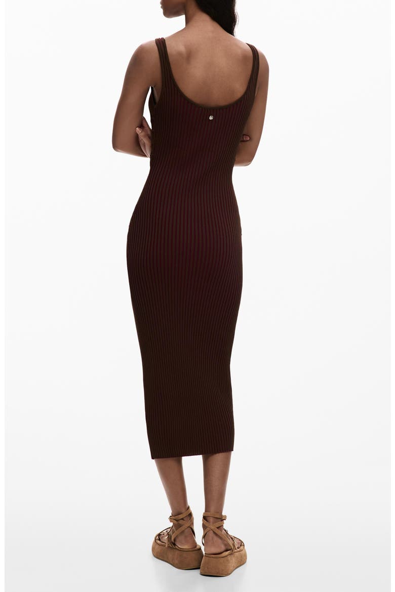 Rib Tank Dress, Alternate, color, BROWN