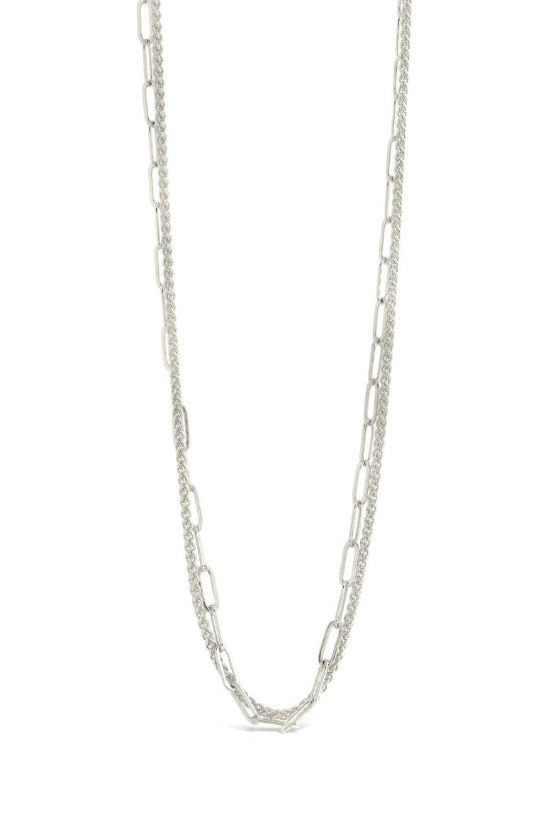 Emery Textured Chain Necklace, Alternate, color, SILVER