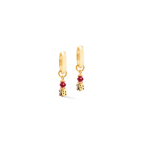 Creoles Hammered Cube Ruby