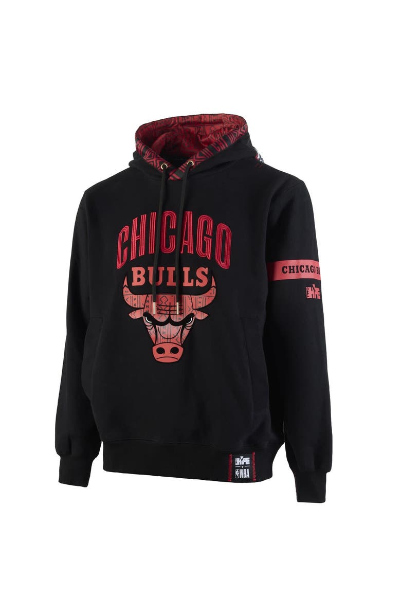 Two Hype Men's NBA x Two Hype Black Chicago Bulls Culture & Hoops Collection Premium Pullover Hoodie, Alternate, color,