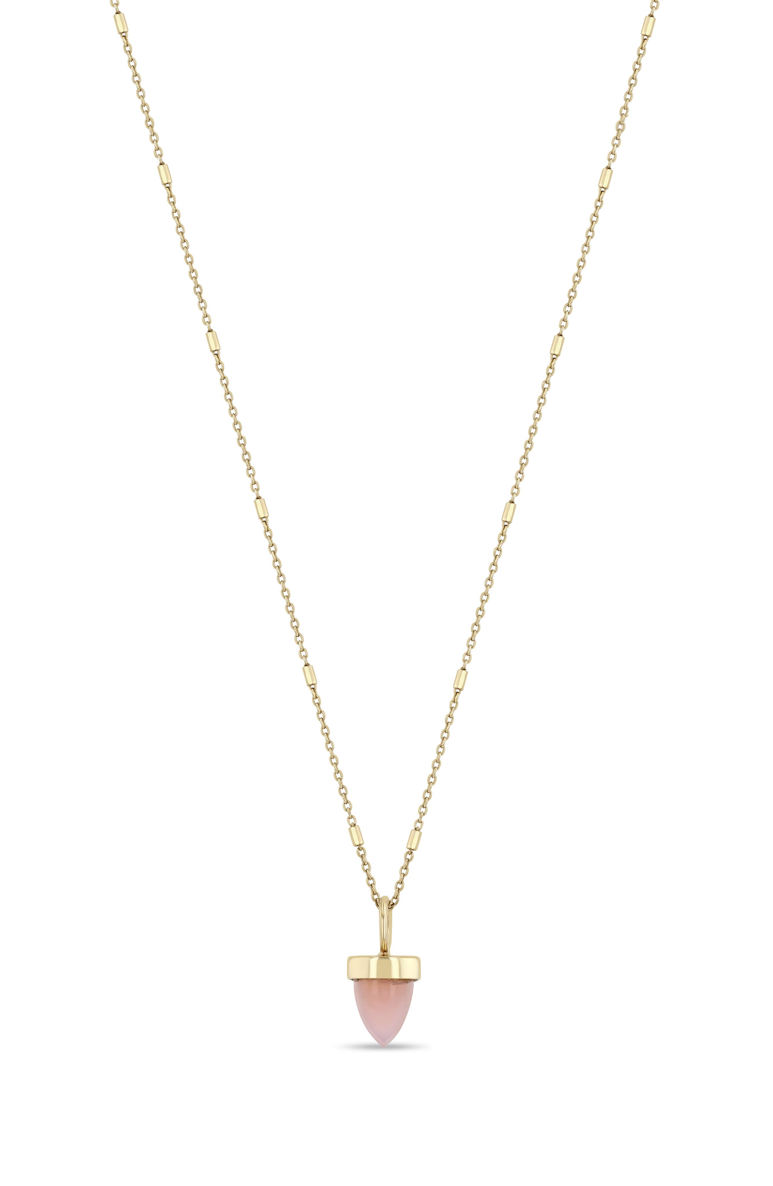 selected 14K YELLOW GOLD / PINK OPAL