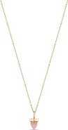 Zoë Chicco 14K Gold Pink Opal Bullet Pendant Tiny Bar & Cable Chain Necklace