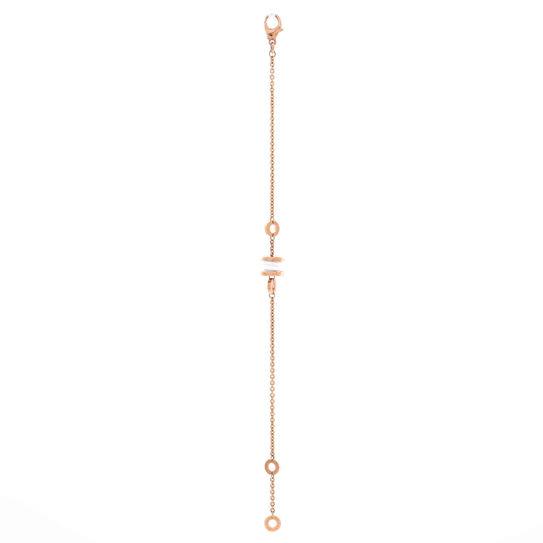 B.Zero1 Soft Bracelet 18K Rose Gold with Ceramic, Alternate, color, Metallic Gold