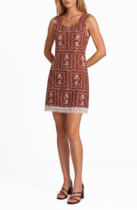 Embroidered Sleeveless Minidress