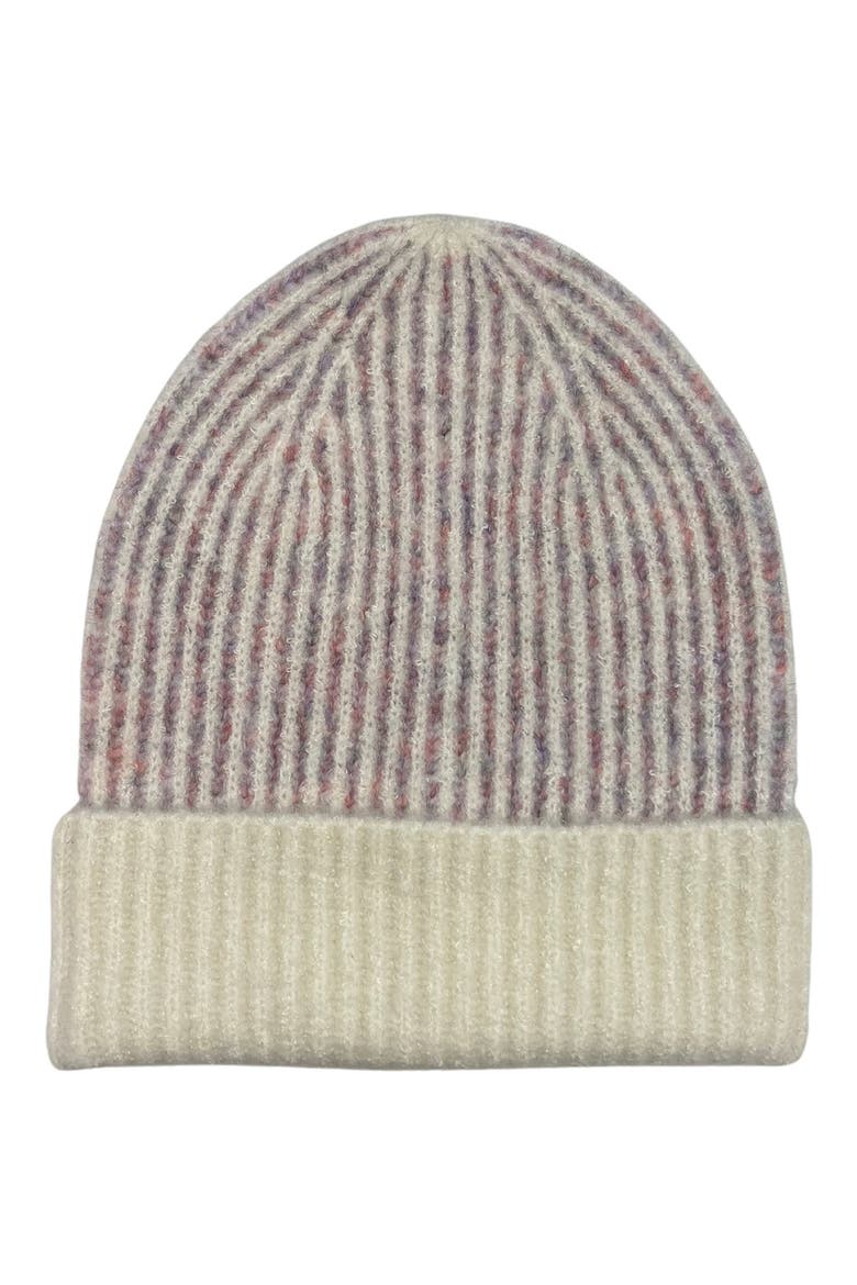 Two-Tone Rib Knit Cuff Beanie, Main, color, PINK